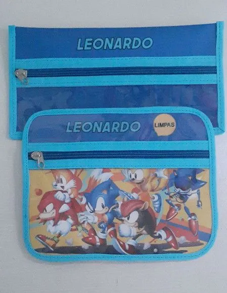Kit escolar sonic - feito à mão por Innovare Studio