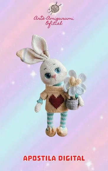 Receita Coelho Fofo Amigurumi - artesanato feito à mão por Arte Amigurumi Oficial