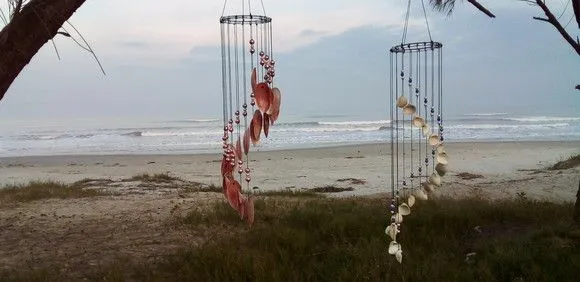 Sino dos Ventos Mobile Conchas Naturais Modelos Sereia Mar