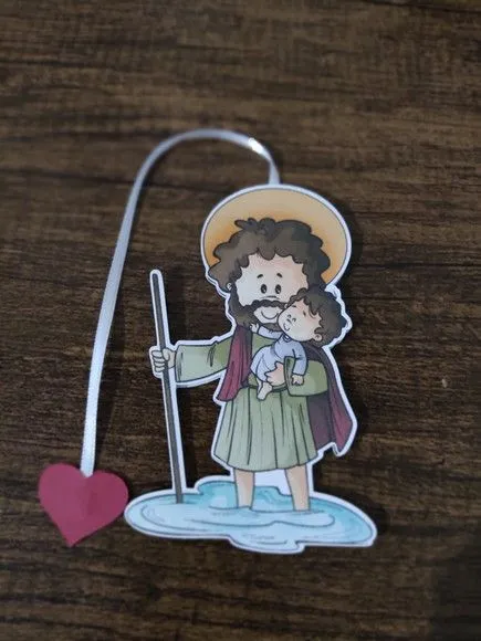 Marcador de Página 08 cm - São Cristóvão T - artesanato de Emejhu Personalizados