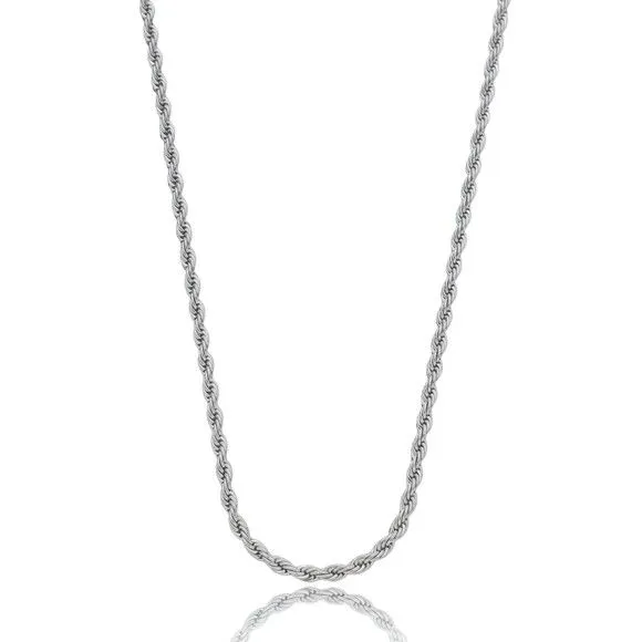 Corrente Cordão Baiano Masculina Prata 3mm 13gr 60cm - artesanato feito à mão por TM JOIAS