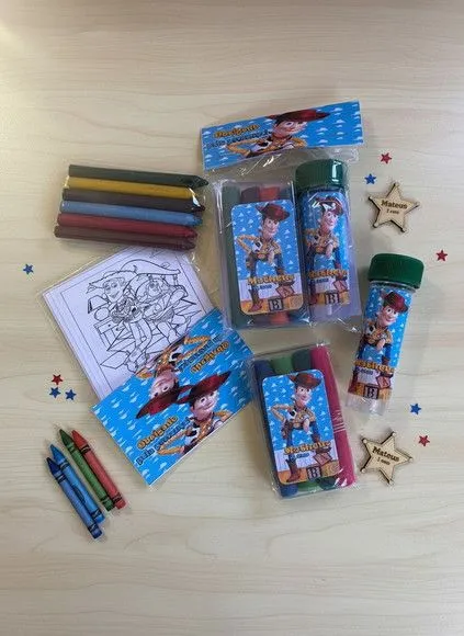 Kit Massinha + Giz + Bolha - Toy Story Personalizado - feito à mão por Mi Papelaria Criativa