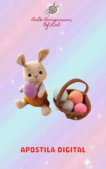Receita Coelho da Páscoa - Amigurumi - feito à mão por Arte Amigurumi Oficial