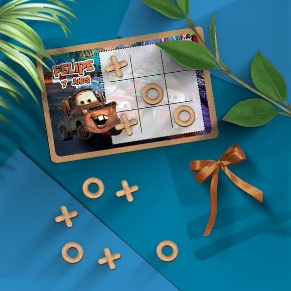 Jogo da Velha - Matte Carros Disney Personalizado - artesanato feito à mão por Mi Papelaria Criativa