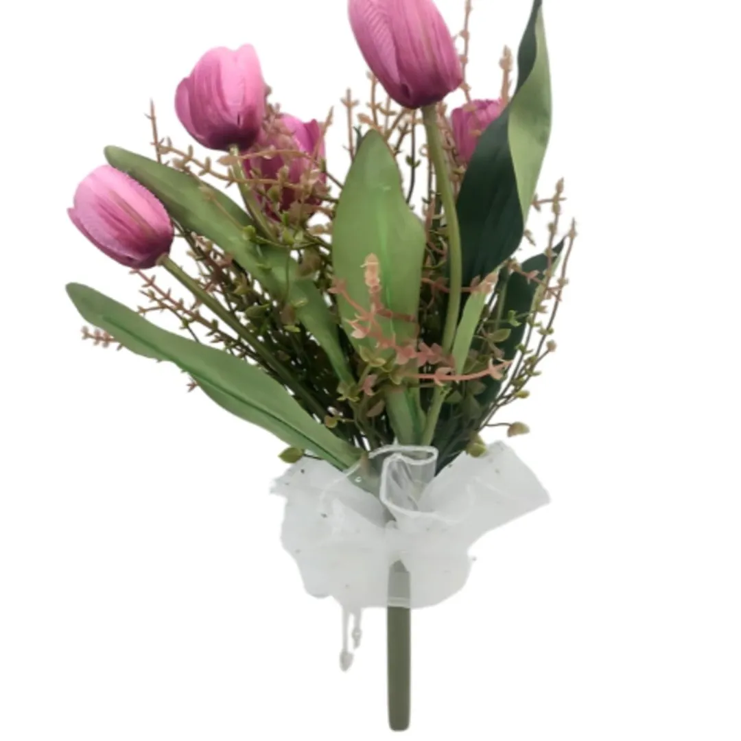 Buquê de Tulipas Flor Permanente Realista Para Presente e Decoração - foto 4