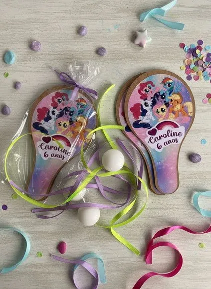 Raquete Ping Pong - My Little Poney Personalizado - feito à mão por Mi Papelaria Criativa