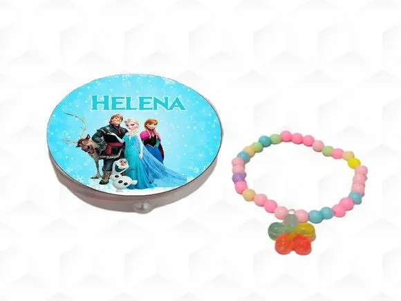 Latinha com Pulseira Frozen Personalizada - artesanato feito à mão por creativitybynina