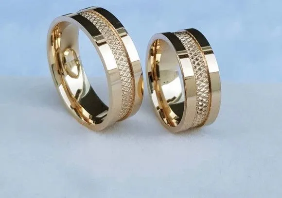 Par Alianças Italiana Moeda Antiga 8mm + Anel Solitário - artesanato feito à mão por TM JOIAS