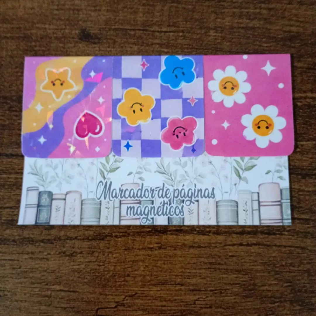 Marcador de Página Magnético Trio 3 - "Diversos" - artesanato de Emejhu Personalizados