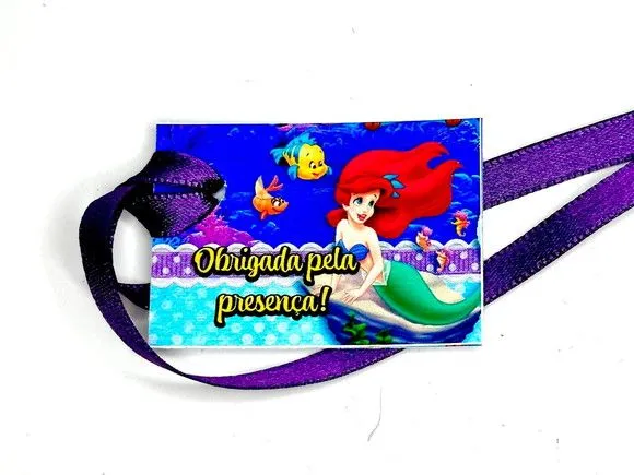 Tag Pequena Sereia Personalizada - feito à mão por Mi Papelaria Criativa