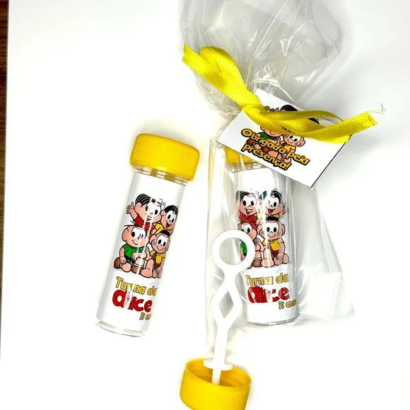Bolinha de Sabão Turma da Mônica Personalizada - artesanato feito à mão por Mi Papelaria Criativa