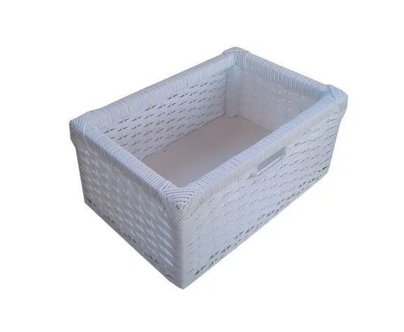 Gaveta Vime Sintético Branco 37x58x20 - artesanato de Mundo Urbano