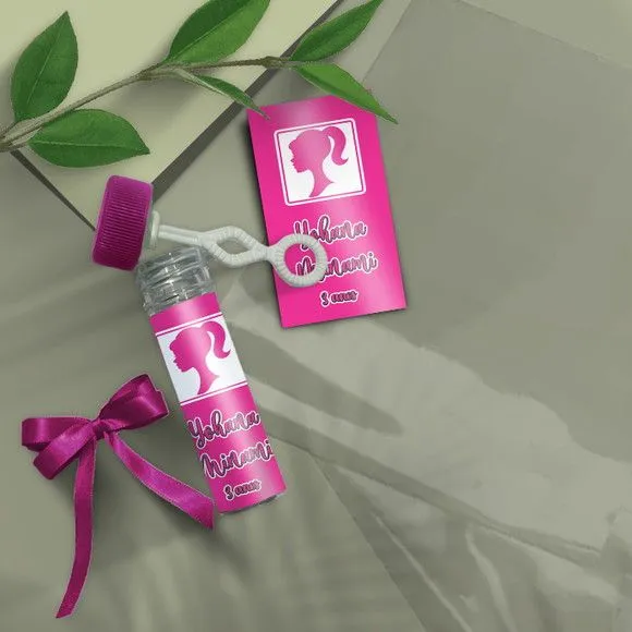 Bolha de Sabão - Barbie Personalizado - artesanato feito à mão por Mi Papelaria Criativa