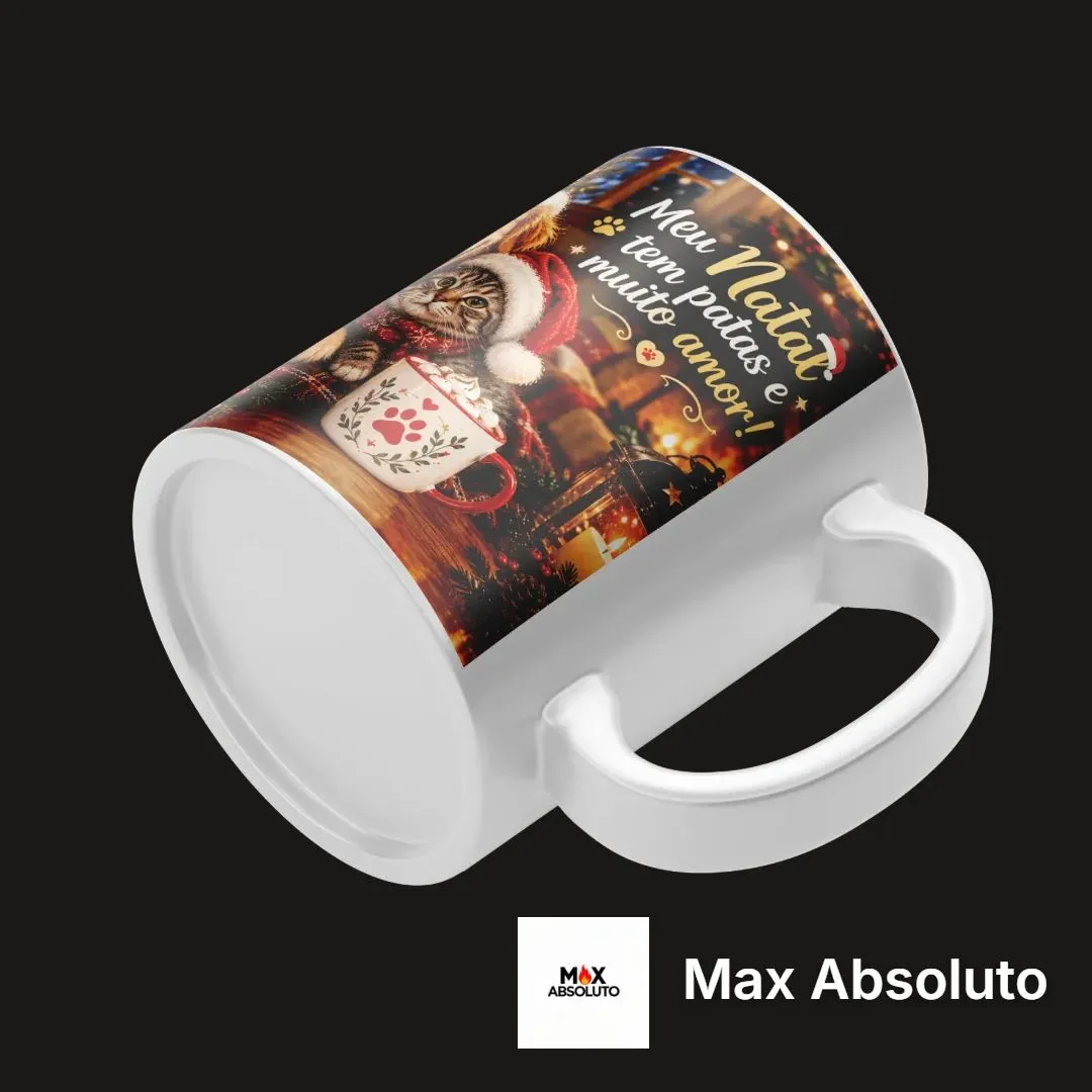 Caneca Cão e Gato de Natal com Frase 325ml - foto 4