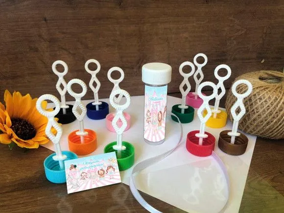 Bolinha de Sabão Circo Personalizado - artesanato feito à mão por creativitybynina