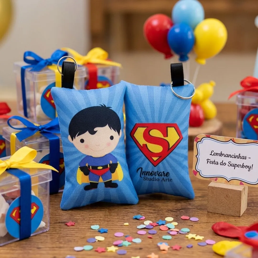 Chaveiro Almofadinha Super-Homem Personalizado | Lembrancinha Infantil - foto 4