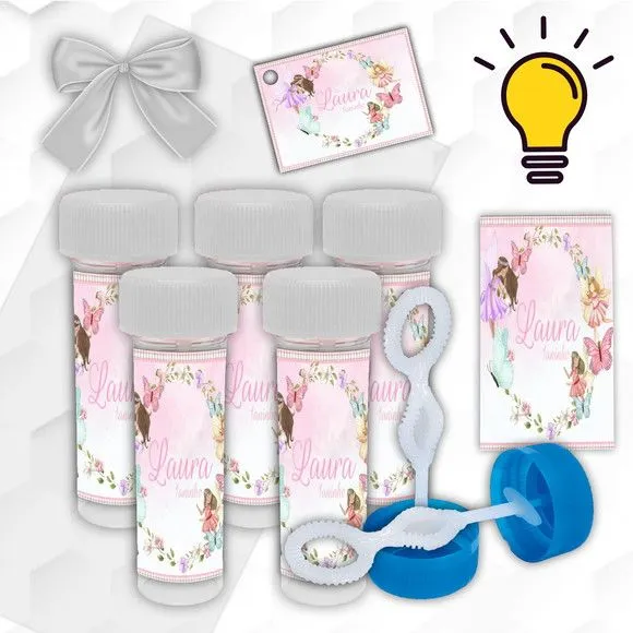 Bolinha de Sabão Fadas Personalizada - artesanato feito à mão por Mi Papelaria Criativa