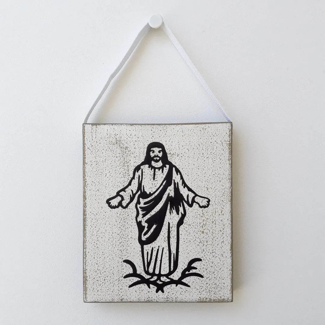Quadrinho Jesus Sagrado - artesanato de Estudio Bananeira