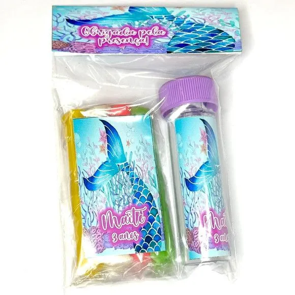 Kit Massinha + Bolha Calda de Sereia Personalizado - feito à mão por Mi Papelaria Criativa