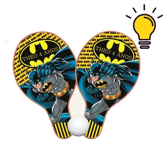 Raquete Ping Pong Batman Personalizada - feito à mão por Mi Papelaria Criativa
