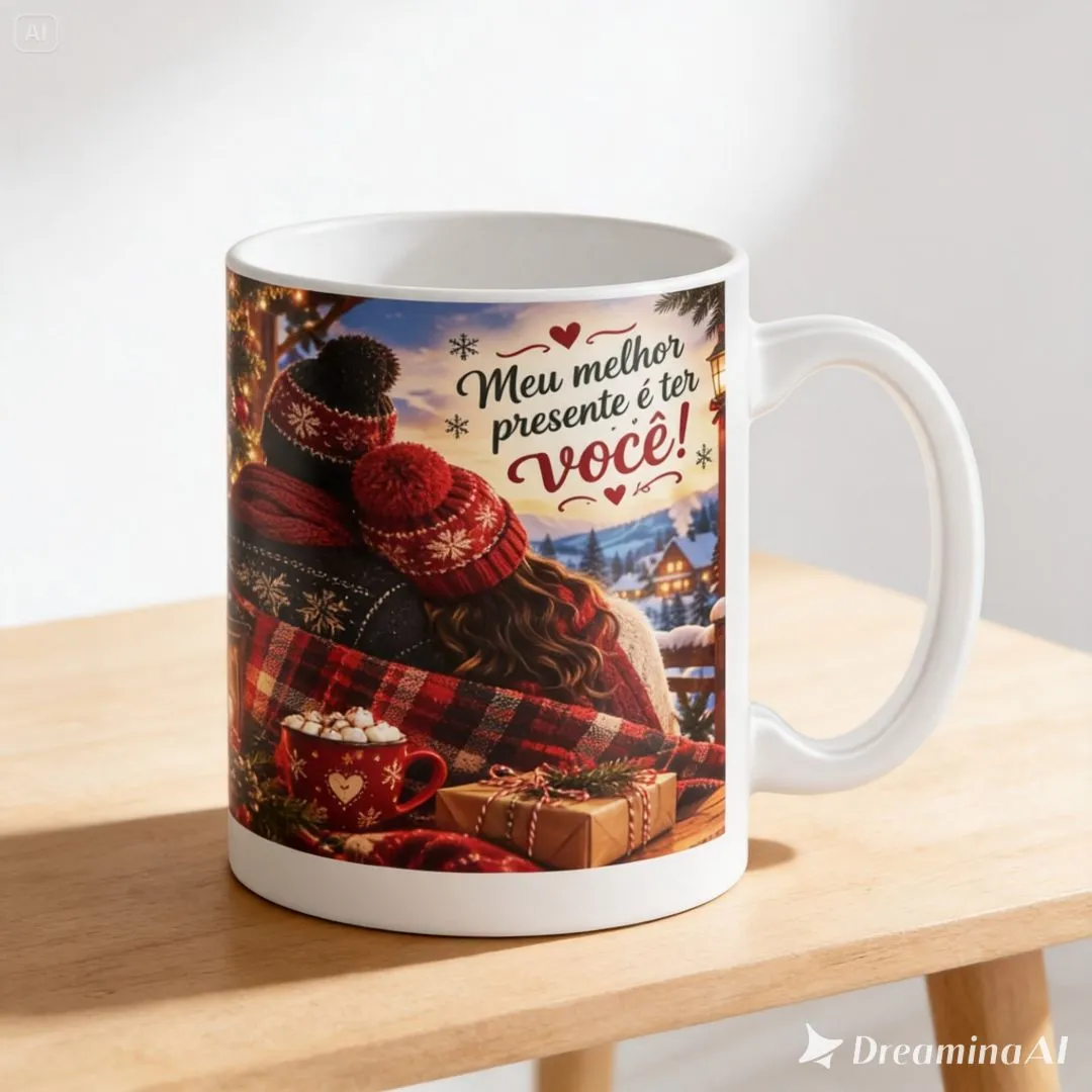 Caneca Natal Romântico Max Absoluto - artesanato de Max Absoluto