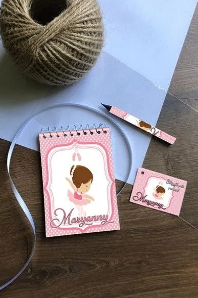 Bloquinho Bailarina Personalizado - artesanato feito à mão por Mi Papelaria Criativa