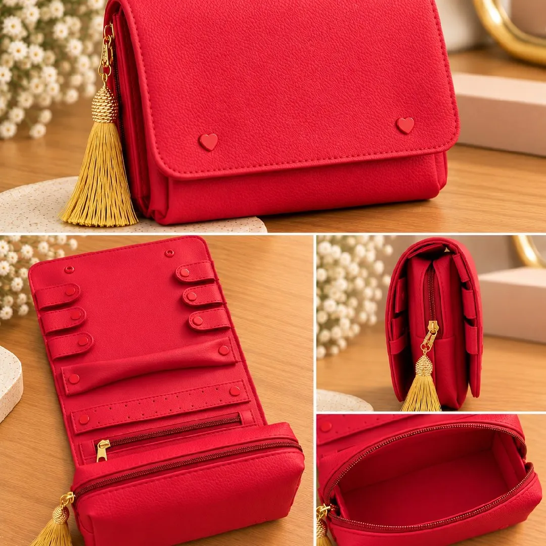 Porta-Joias Feminino Personalizado para Viagem com Nécessaire Integrada – Organizador de Joias - foto 4
