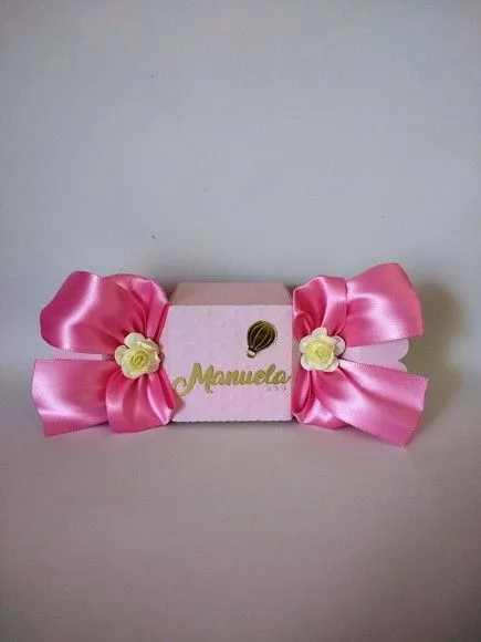 Caixa Bala Balão De Ar Quente Rosa - artesanato de Fina Essência Papelaria Personalizada