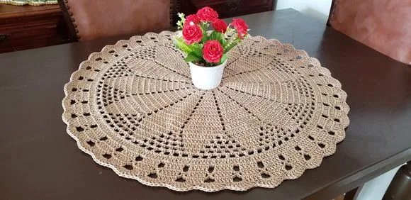 Centro de Mesa em Crochê - Caqui (70 Cm) - foto 2