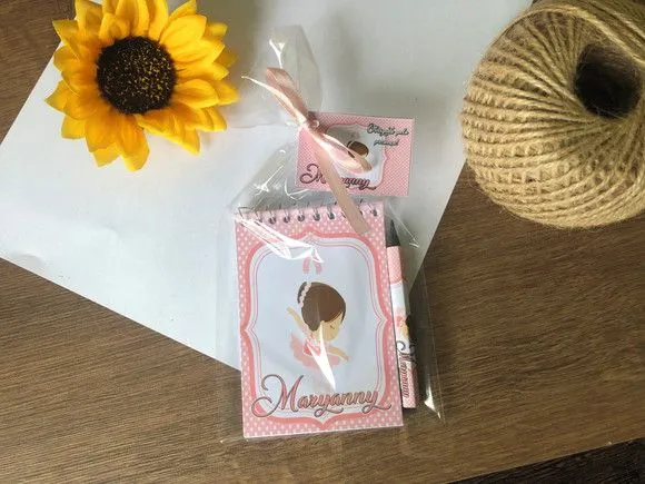 Bloquinho Bailarina Personalizado - artesanato feito à mão por Mi Papelaria Criativa