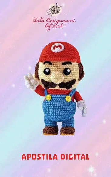 Receita Mario Chaveiro -amigurumi - artesanato feito à mão por Arte Amigurumi Oficial