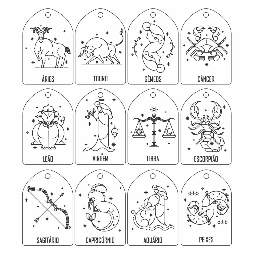 Signos do Zodíaco - artesanato de LeJu Art Decor