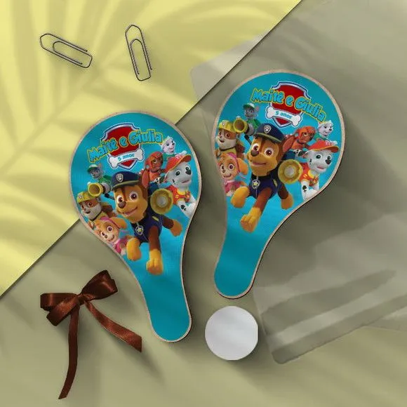 Raquete Ping Pong - Patrulha Canina Personalizada - feito à mão por Mi Papelaria Criativa