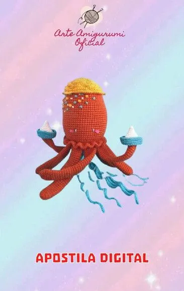 Receita Polvo - Amigurumi - artesanato feito à mão por Arte Amigurumi Oficial