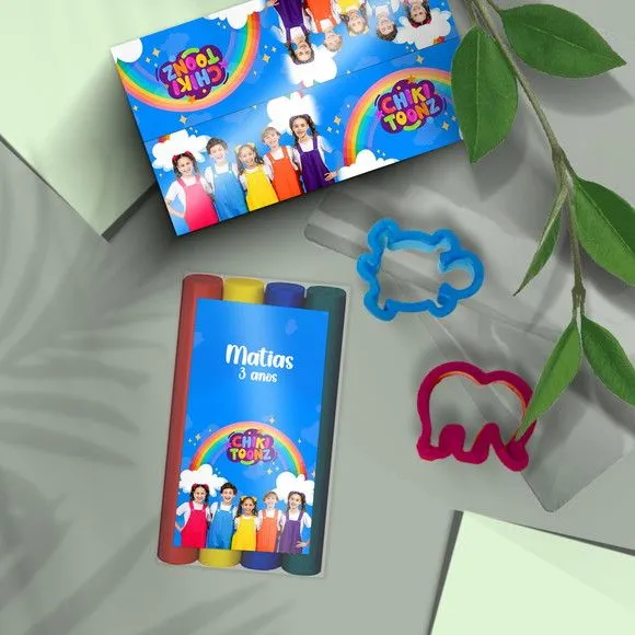Massinha Modelar - Chiquititas Personalizada - feito à mão por Mi Papelaria Criativa