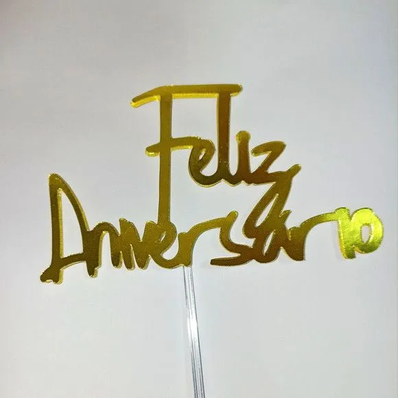 Topo de Bolo Happy Birthday Parabéns Feliz Aniversário - foto 4