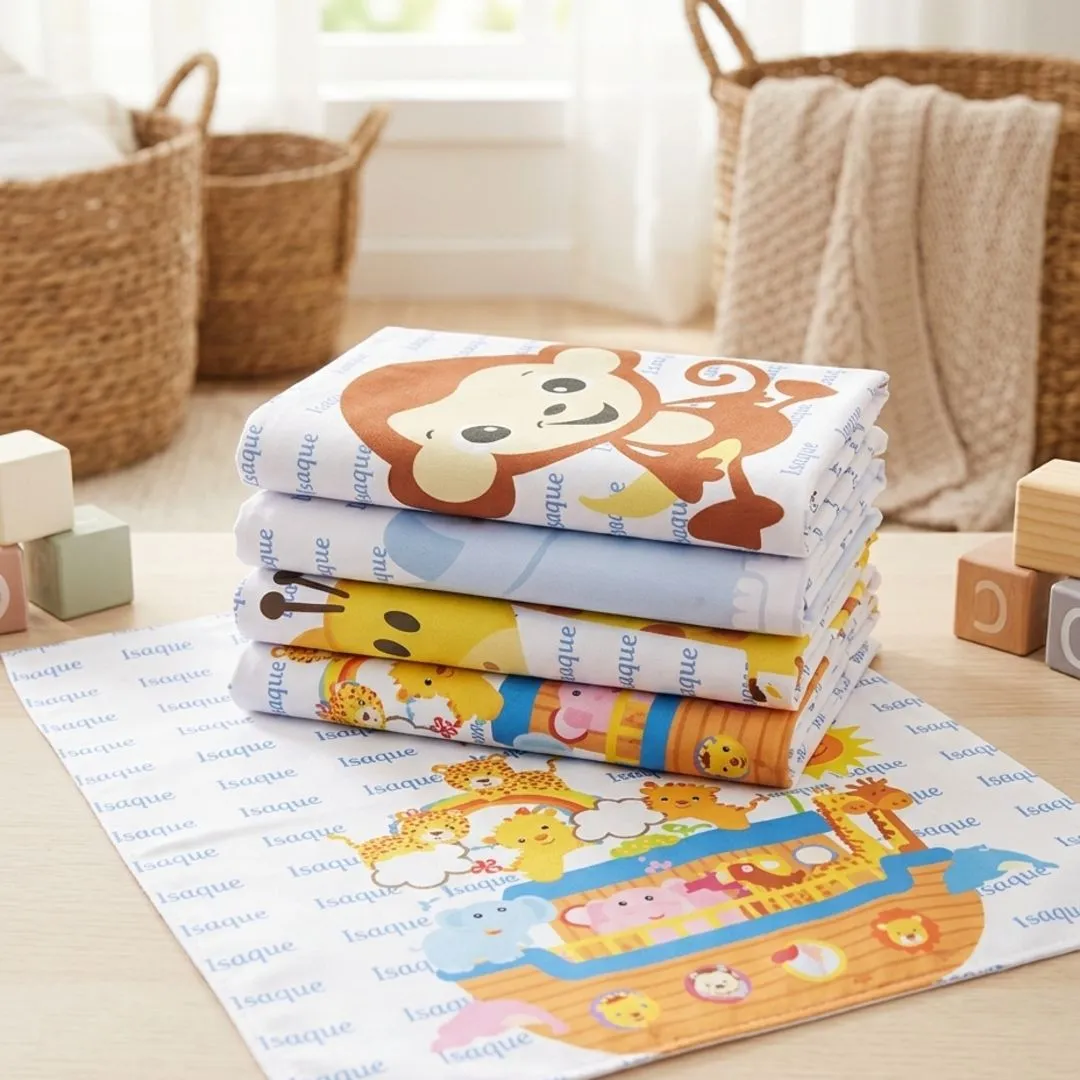 Kit 4 Paninhos de Boca Safari Baby Personalizados | Enxoval de Bebê - foto 4
