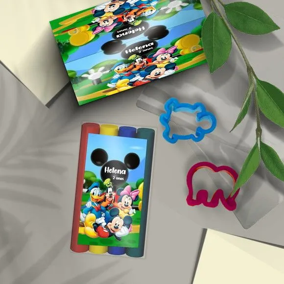 Massinhas + Moldes - Turma do Mickey Personalizada - feito à mão por Mi Papelaria Criativa