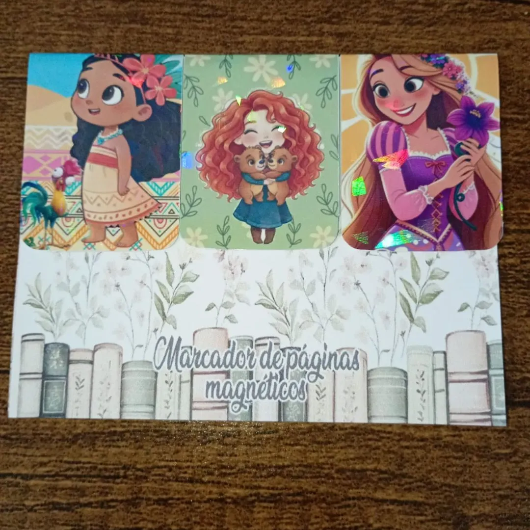 Marcador de Página Magnético Trio 2 - "Princesas" - artesanato de Emejhu Personalizados