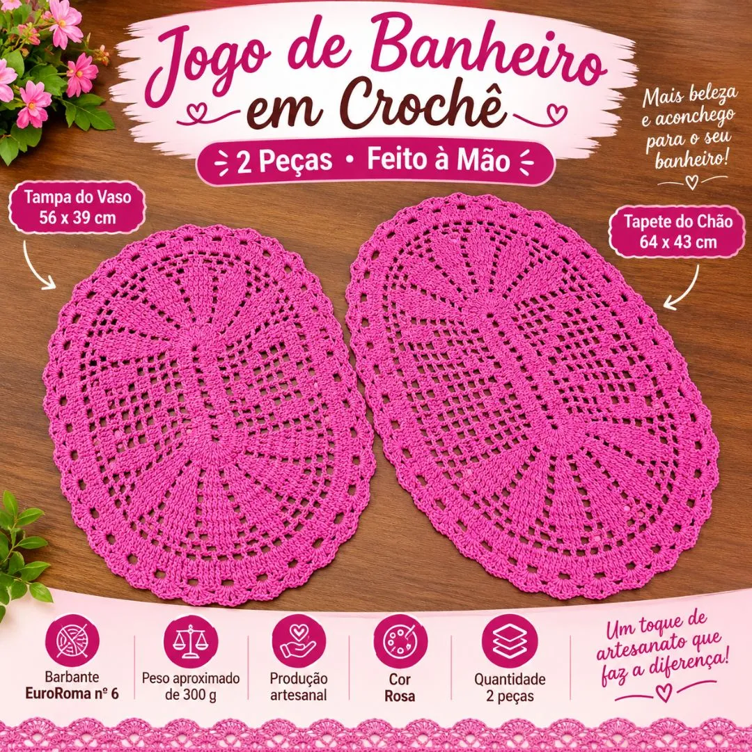 Jogo de banheiro 2 peças de crochê - foto 2
