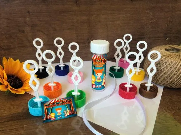 Bolinha de Sabão Circo Personalizado - artesanato feito à mão por creativitybynina