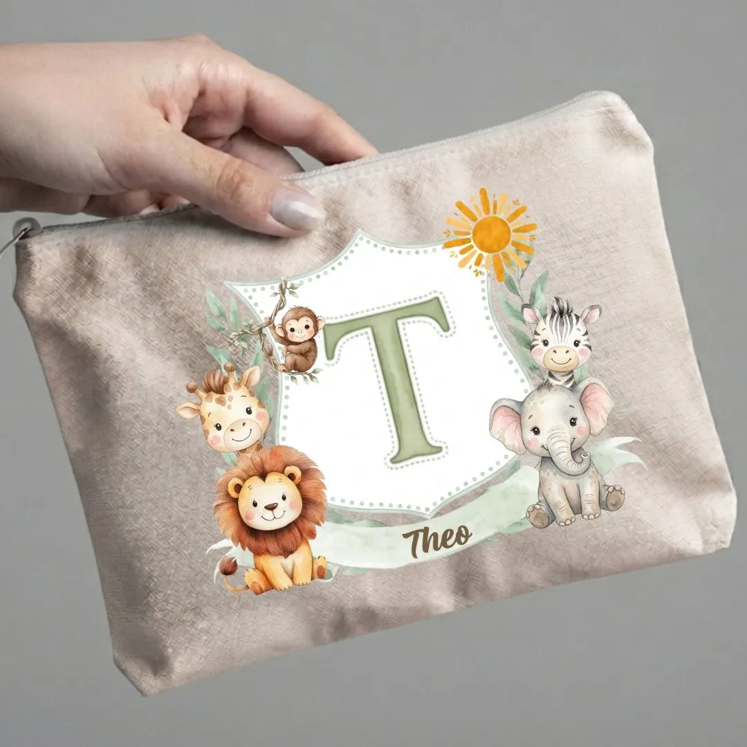 Nécessaire Personalizada Com Inicial Safari Lembrancinha Chá de Bebê maternidade aniversario - foto 2