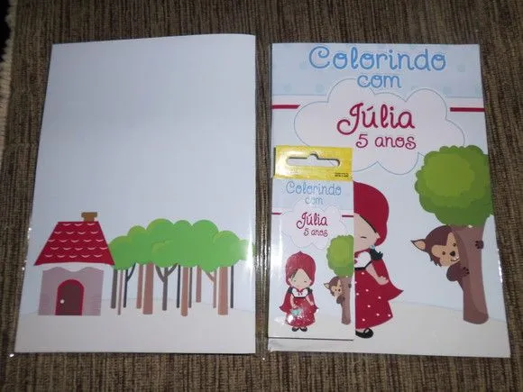 Kit colorir chapeuzinho vermelho - artesanato de PAPCRIE
