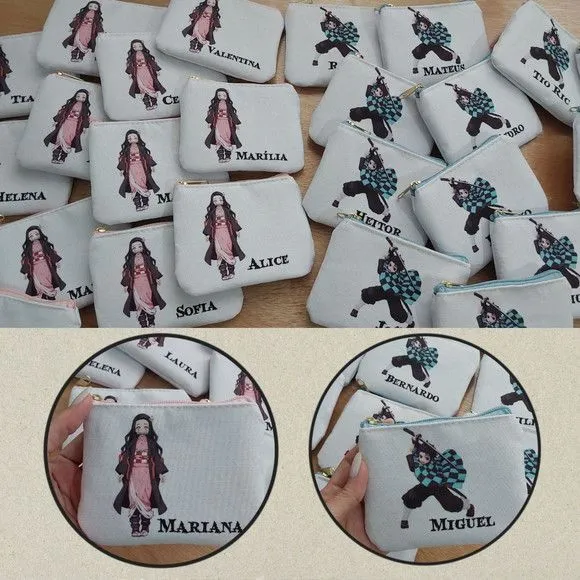 Porta Moedas Personalizado - Demon Slayer - artesanato feito à mão por Innovare Studio