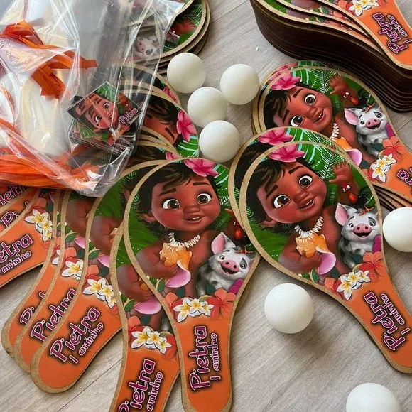 Raquete Ping Pong - Moana - feito à mão por Mi Papelaria Criativa