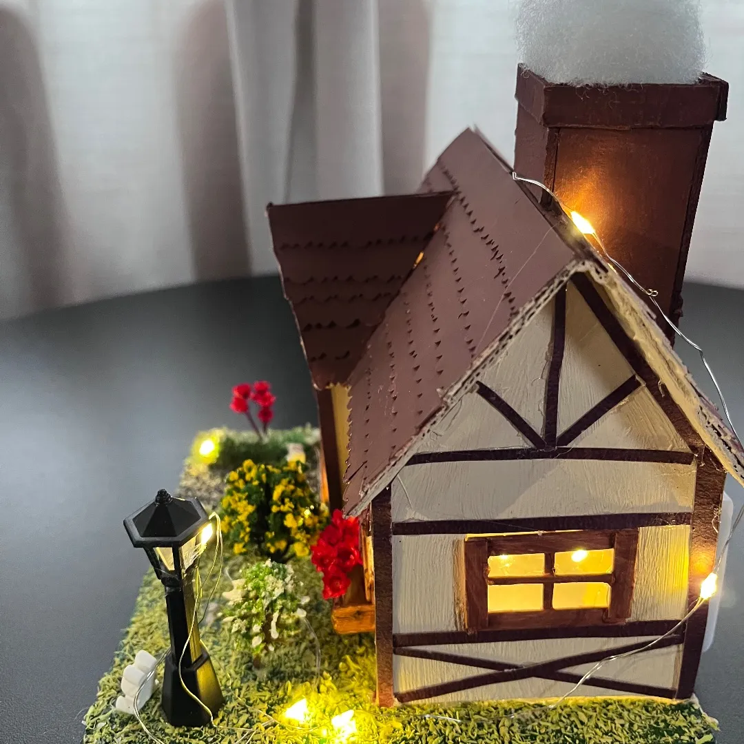 casinha enxaimel miniatura com luz | artesanal e decorativa - foto 2