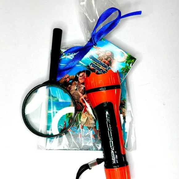 Kit Bloquinho + Lupa e Lanterna Moana Personalizado - foto 2