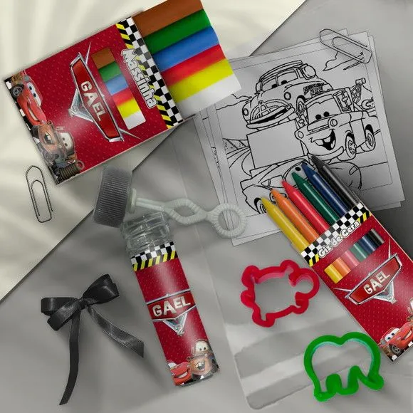 Kit Massinha Infantil Carros Personalizado - feito à mão por Mi Papelaria Criativa