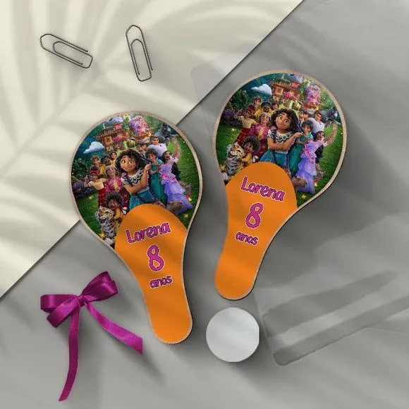 Raquete Ping Pong - Encanto Personalizada - feito à mão por Mi Papelaria Criativa