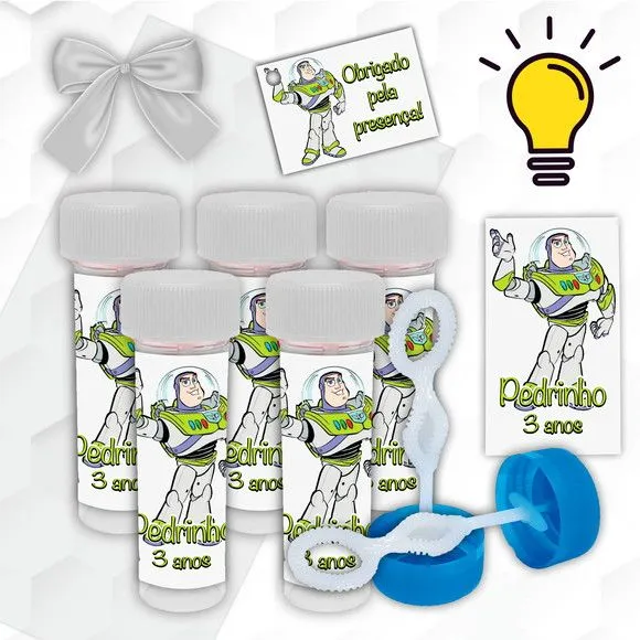 Bolinha de Sabão Buzz Lightyear Personalizada - artesanato feito à mão por Mi Papelaria Criativa
